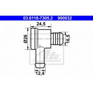 Króciec przyłączeniowy, przewód podciśnieniowy ATE 03.6118-7305.2